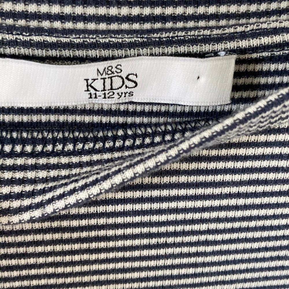 Marks & Spencer Girls Blue/White Broderie Anglais Cap Sleeve Dress Size 10-12 Y - Picture 7 of 9